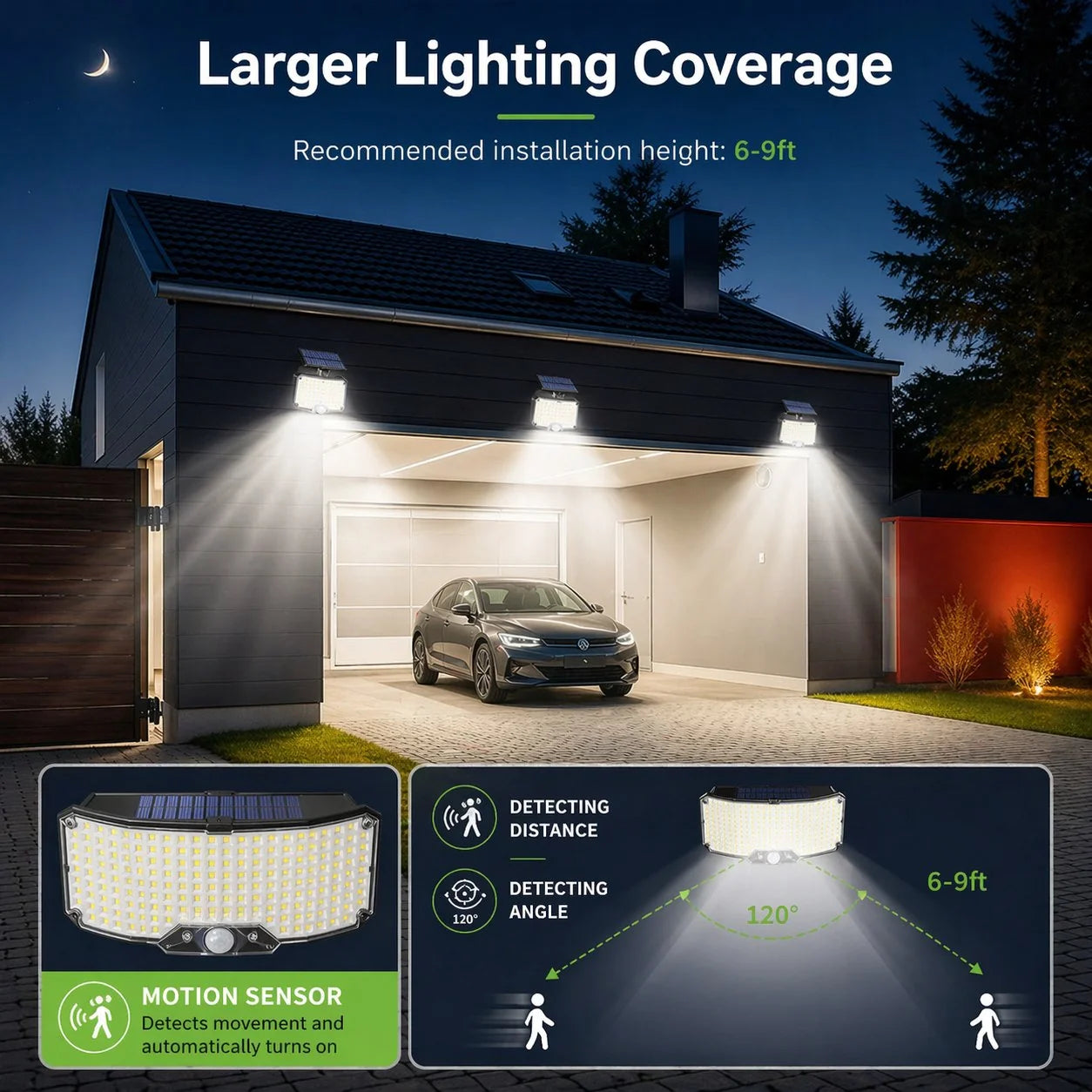Solar Security Wall Light