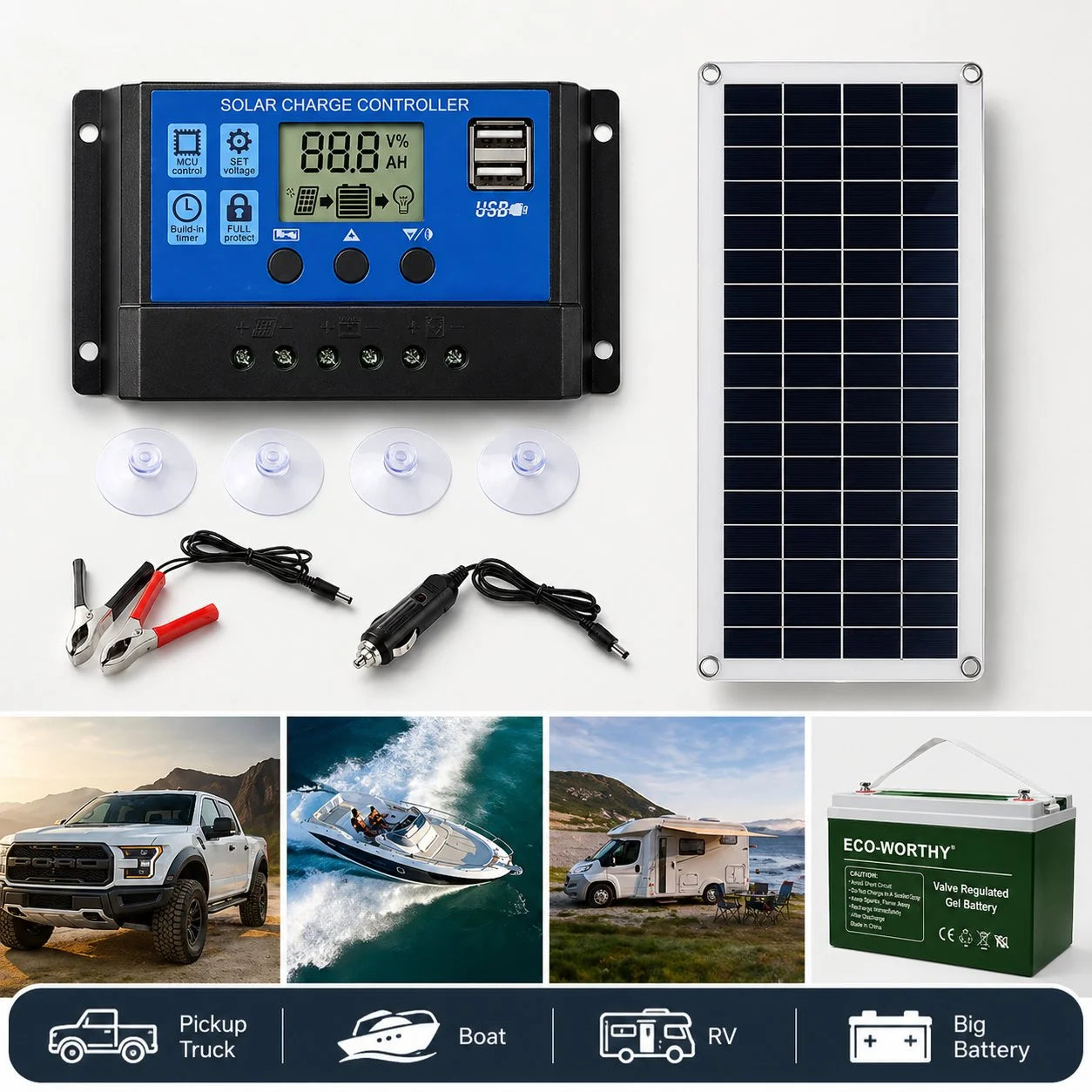 SolarMax 100 Kit Solar Battery Charger 12V